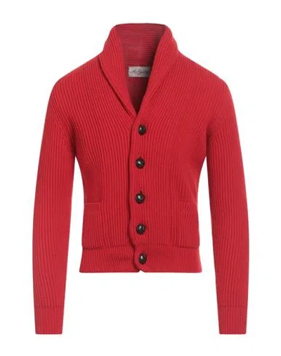Mc George Man Cardigan Red Size 34 Wool, Cashmere
