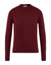 Mc George Man Sweater Burgundy Size 42 Geelong Wool In Burgundy