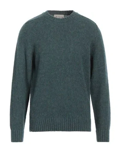 Mc George Man Sweater Deep Jade Size 46 Wool In Blue