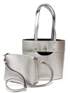 Mc Handbags Women's Front Buckle Tote Bag In Silver In Silver
