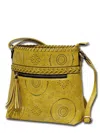 Mc Handbags Women's Vegan Leather Crossbody With Laser Cutout In Mustard In Yellow