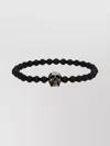 Mc Queen Beaded Skull Spheres Bracelet In Black