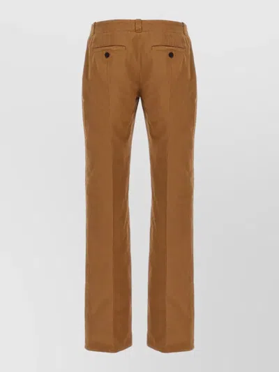 Mc Queen Chino Trousers Belt Loops Side Pockets In Brown