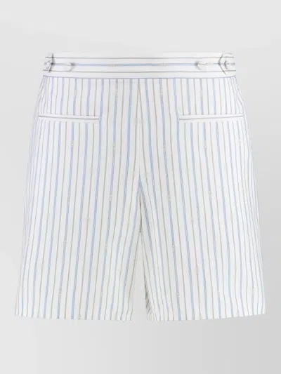 Mc Queen Cotton Bermuda Shorts Striped Pockets Design In Multi