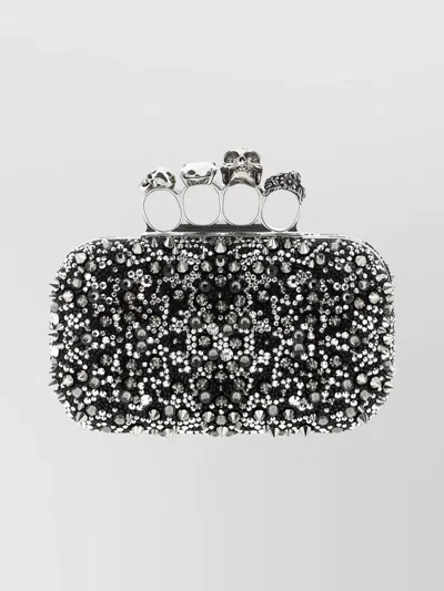 Mc Queen Crystal Embellished Knuckle Duster Clutch Bag