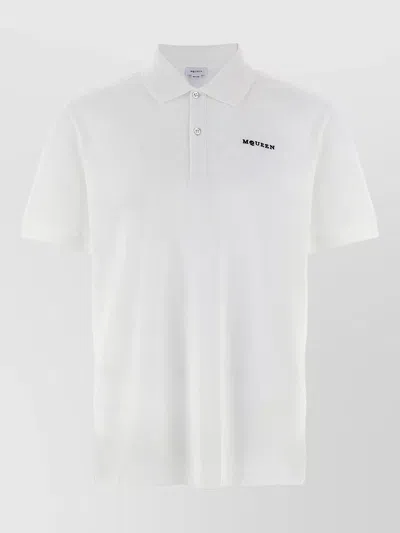 Mc Queen Polo Shirt Logo Detail Short Sleeves In White