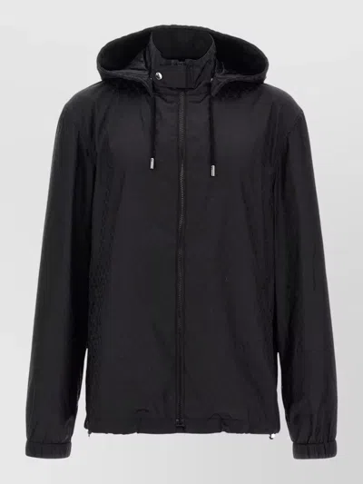 Mc Queen Skull Hooded Jacket Drawstring Hood In Blue