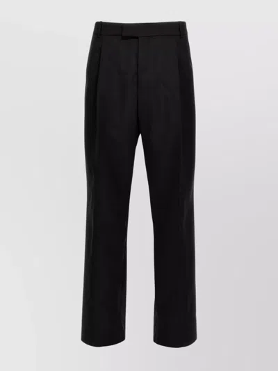 Mc Queen Wool Straight-leg Trousers In Black