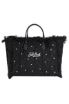 Mc2 Saint Barth Colette Fringed Embellished Tote Bag In Black