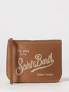 Mc2 Saint Barth Aline Striped Polyester Pouch In Brown