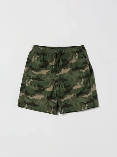 Mc2 Saint Barth Kids'  Printed Polyester Swim Trunks In Multi
