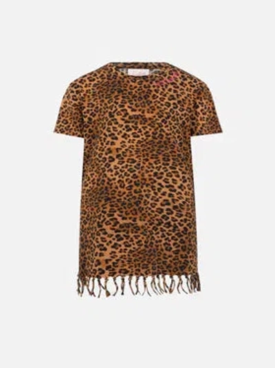 Mc2 Saint Barth Abbey Dress With Leopard Terry Patch In Brown