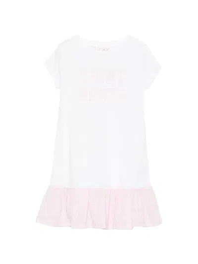 Mc2 Saint Barth Kids' Abbey Ruffled Broderie-anglaise Dress In White