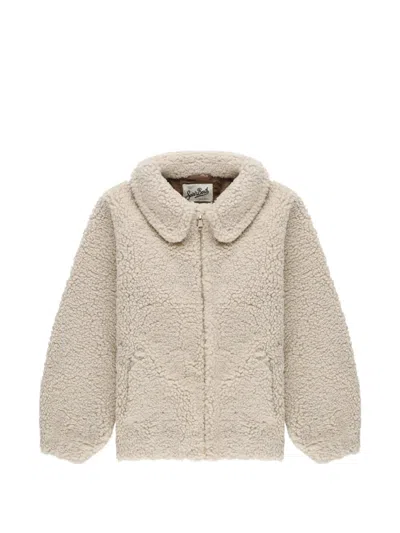 Mc2 Saint Barth Kids' Abel Jr Collar Bouclé Jacket In Neutral