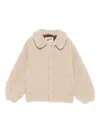 Mc2 Saint Barth Abel Jr Teddy Collared Zip Jacket In Neutral