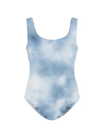 Mc2 Saint Barth Crinkle-fade Swimsuit In White