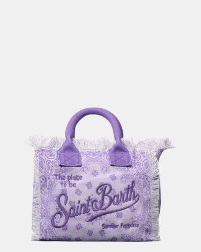 Mc2 Saint Barth Acc. Canvas Small Bag - Bandanna Round 2426 Emb In Purple