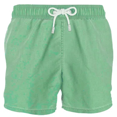 Mc2 Saint Barth Acid Green Delavè Man Swim Shorts