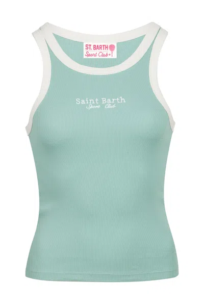 Mc2 Saint Barth Ada Rib Sb Sport Club Top Sage In Green