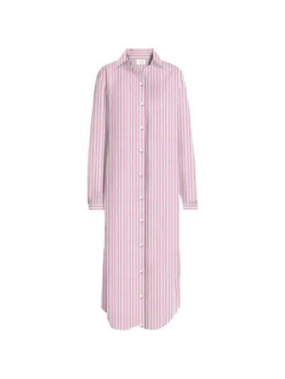 Mc2 Saint Barth Adeline Striped Shirt Dress In Pink