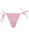 Mc2 Saint Barth Striped Bikini Bottom Side Ties Design In Pink
