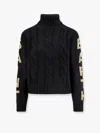 Mc2 Saint Barth Logo-jacquard Turtleneck Sweater In Black