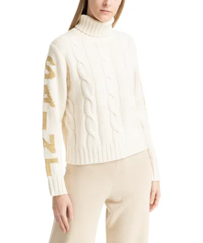 Mc2 Saint Barth Adler St. Moritz Roll-neck Sweater In Avorio/oro