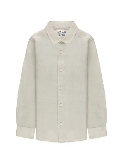 Mc2 Saint Barth Kids' Agnes Linen Shirt In Neutral