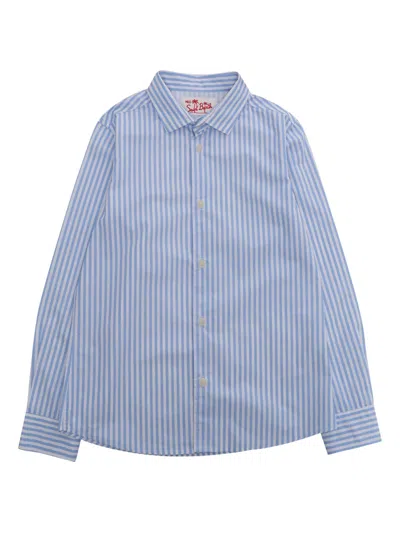 Mc2 Saint Barth Kids' Agnes Striped Embroidered-logo Shirt In Multi