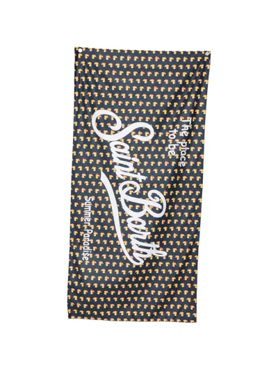 Mc2 Saint Barth Aidan Duck-print Logo-print Beach Towel In Brown