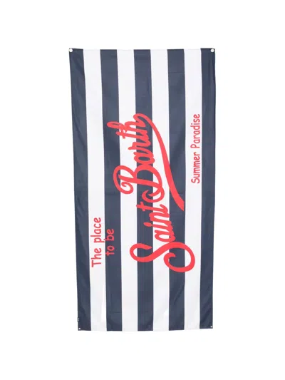 Mc2 Saint Barth Aidan Striped Logo-print Beach Towel In Multi