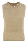 Mc2 Saint Barth Aire - Crochet Knit And Mesh Top