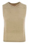 Mc2 Saint Barth Aire - Crochet Knit And Mesh Top