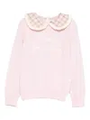 Mc2 Saint Barth Alba Ruffled-collar Sweater In Pink