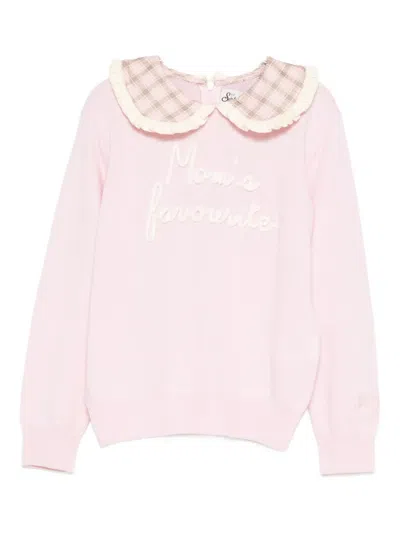 Mc2 Saint Barth Alba Ruffled-collar Sweater In Pink