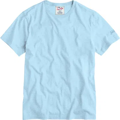 Mc2 Saint Barth Alex T-shirt Light Blue Pure Linen