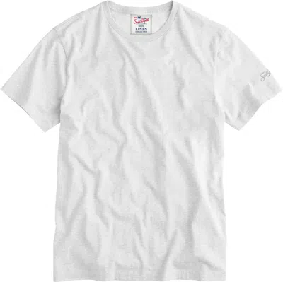 Mc2 Saint Barth Alex T-shirt White Pure Linen In Neutral