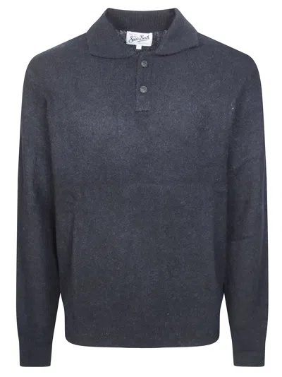 Mc2 Saint Barth Alfie Knitted Polo Shirt In Gray