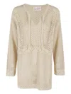 Mc2 Saint Barth Crochet Knitted Kaftan With V-neckline
