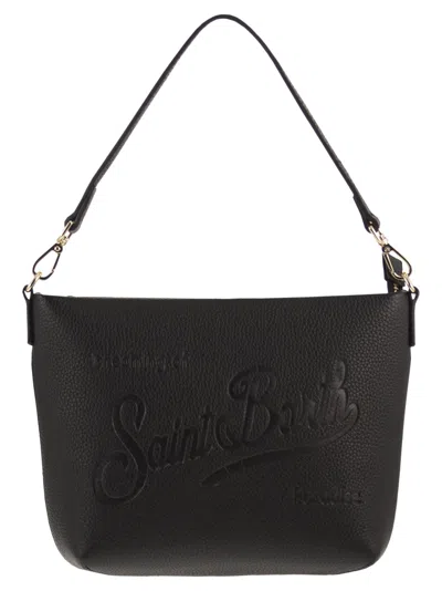 Mc2 Saint Barth Aline - Hammered Leather Bag In Black