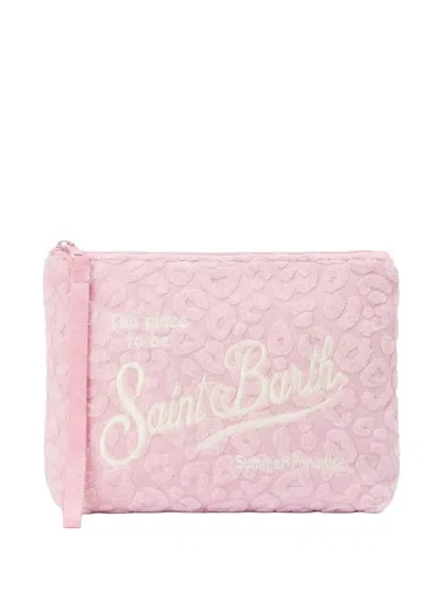 Mc2 Saint Barth Aline Animal-patterned Clutch Bag In Pink