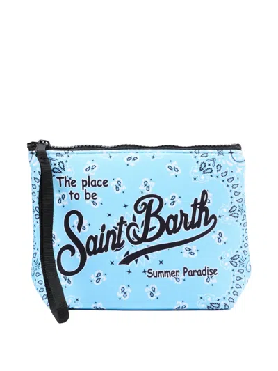 Mc2 Saint Barth Aline Bandana-print Pouch In Blue