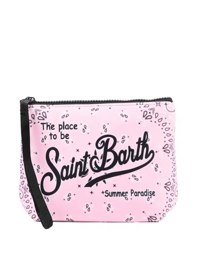 Mc2 Saint Barth Aline Bandana-print Pouch In Pink