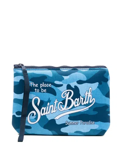 Mc2 Saint Barth Aline Camouflage Zip Clutch Bag In Red