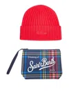 Mc2 Saint Barth Aline Clutch Bag And Wengen Beanie Hat Set In Multi