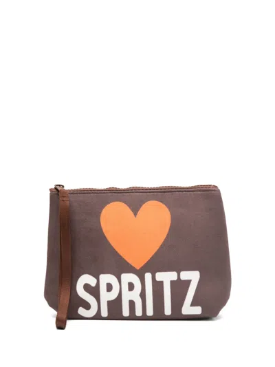 Mc2 Saint Barth Aline Clutch Bag In Brown