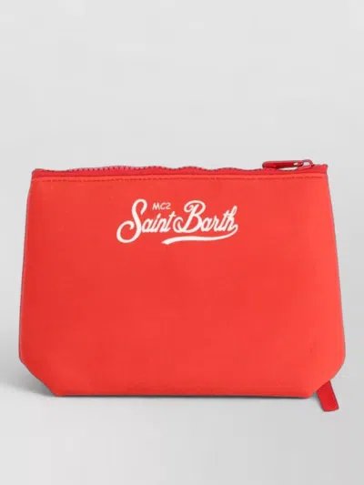 Mc2 Saint Barth Aline Clutch Bag Heart Graphic Design In Red
