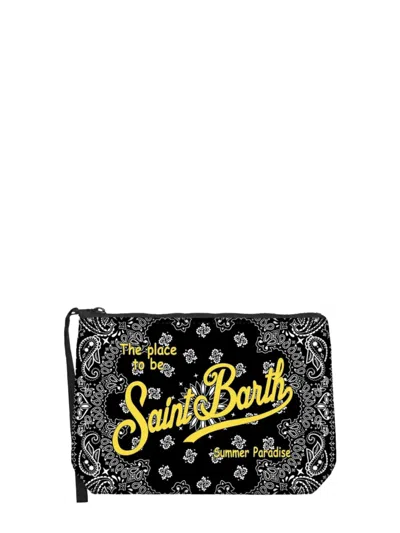 Mc2 Saint Barth Aline Cotton Clutch Bag In Black