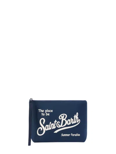 Mc2 Saint Barth Aline Cotton Clutch Bag In Blue