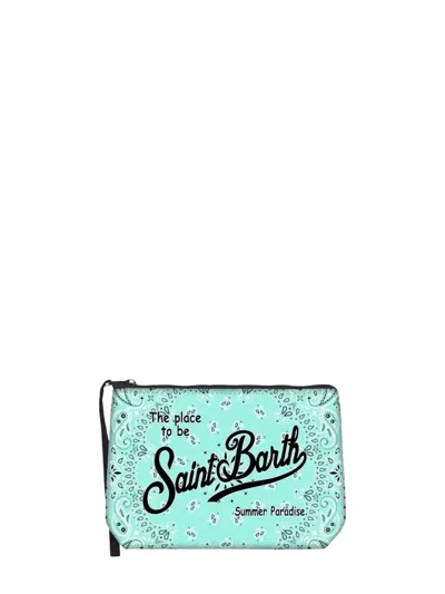 Mc2 Saint Barth Aline Cotton Clutch Bag In Blue